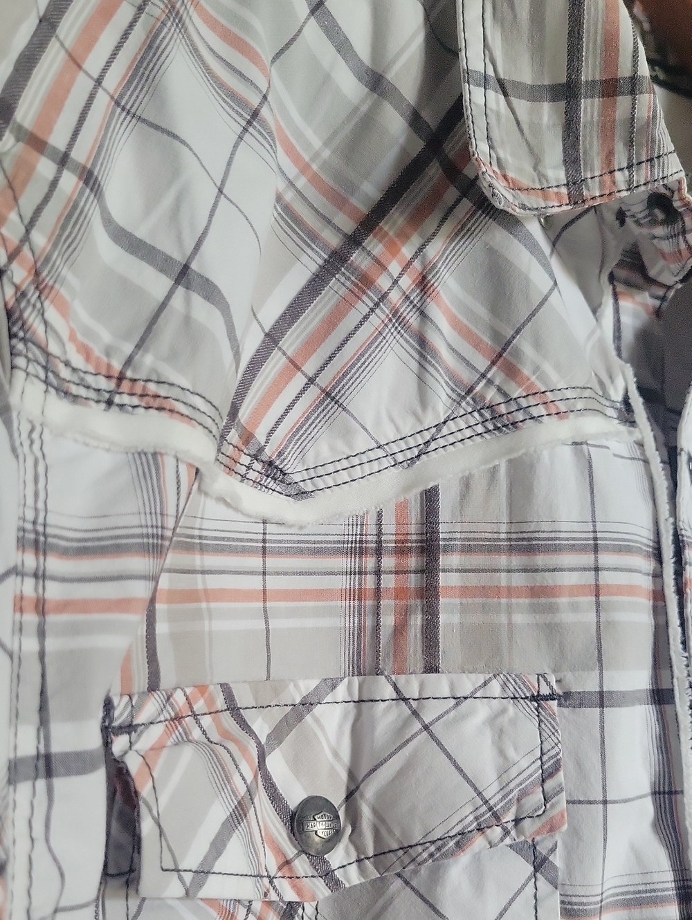 Mens Harley Davidson Genuine Motor Clothes Snap Front And Collar Sz XL Shirt - Picture 15 of 16